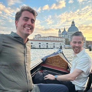 Sebastian och Hamner i Venedig
